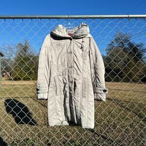 Semi Metallic White Silver Puffer Coat/Jacket